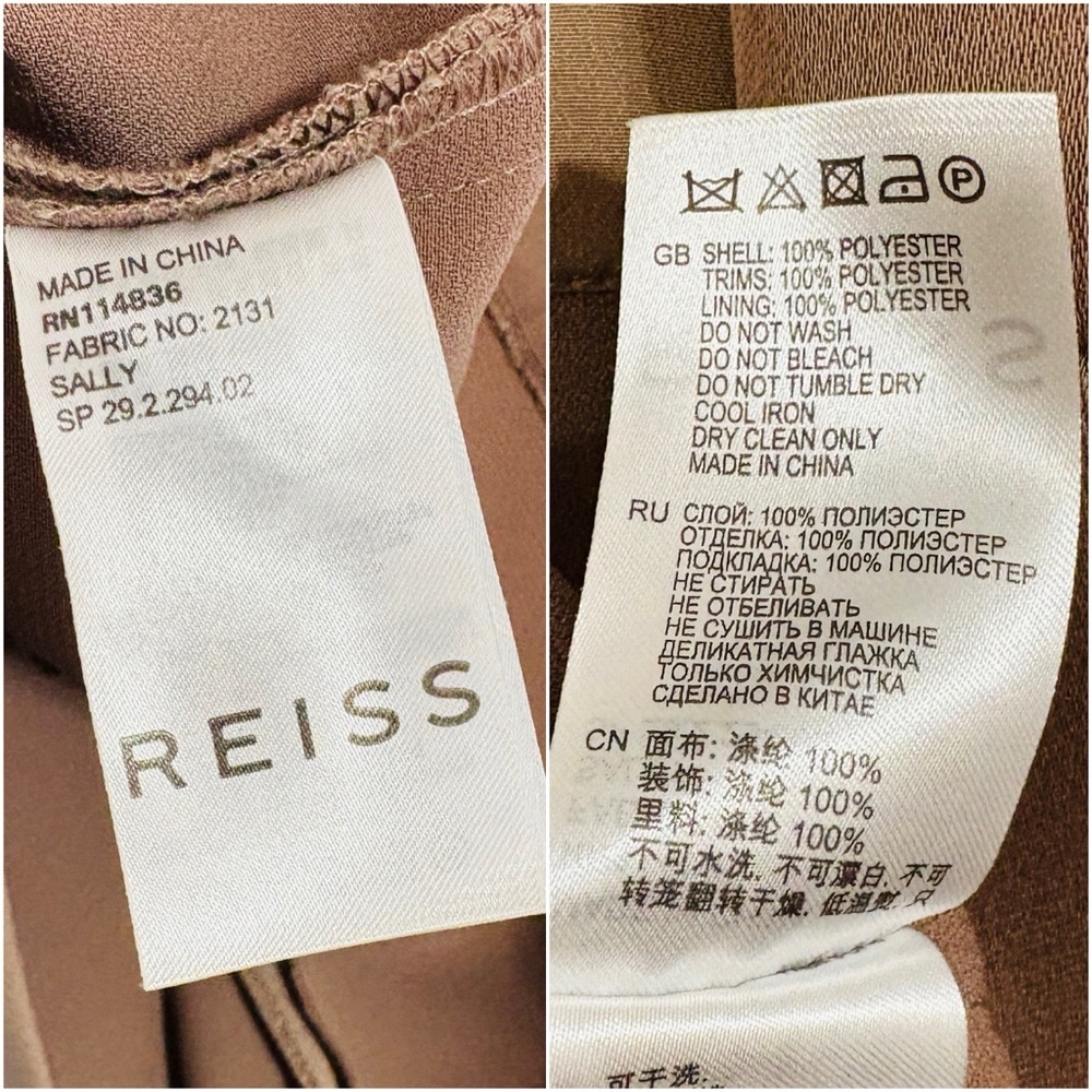 Reiss Sally Lace Detail Dress in Mocha, US Size 8 - Picture 14 of 14